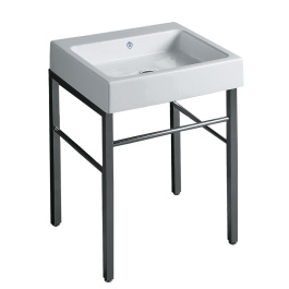 Whitehaus B-U60-DUCG1-A06-P Britannia Rectangular Sink Console with Front towel Bar view 2
