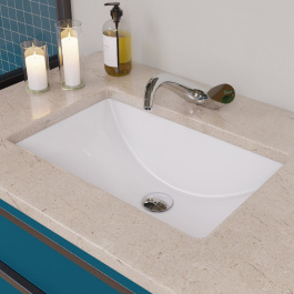 EAGO BC227 White Ceramic 22"x15" Undermount Rectangular Bathroom Sink view 2