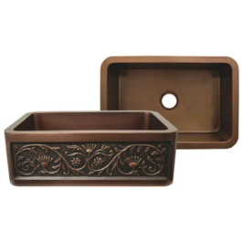Whitehaus WH3020COFCSF Copper Single Bowl Front Apron Kitchen Sink view 2