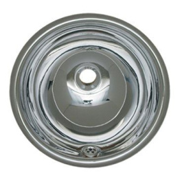 Whitehaus WH602ABL Round Polished Stainless Steel Drop In Bathroom Basin view 2