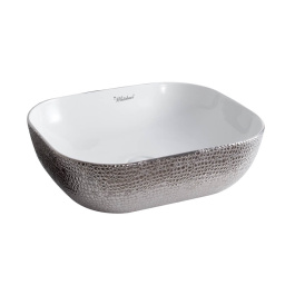 Whitehaus WH71302-F21 Rectangular Above Mount Basin With An Embossed Exterior And Smooth Interior view 2