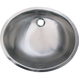 Whitehaus WH920ASL Satin Stainless Steel Oval Undermount Bathroom Basin Sin view 2