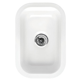 Whitehaus WHE1218 Small Rectangular Single Bowl Fireclay Sink view 2