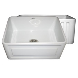 Whitehaus WHFLRPL2418 24" Reversible Fireclay Farmhouse Kitchen Sink view 2