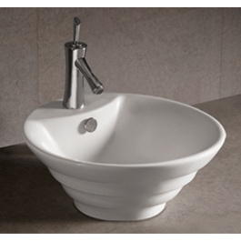 Whitehaus WHKN1054 Ceramic Round Above Mount Isabella Bathroom Sink Basin view 2