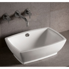 Whitehaus WHKN1065 Ceramic Rectangular Above Mount Bathroom Basin Sink view 2
