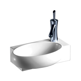 Whitehaus WHKN1136 Isabella Rectangular Single Faucet Hole Wall Mount Basin view 2