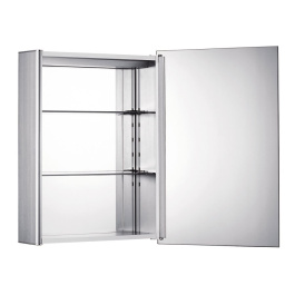 Whitehaus WHLED-1 Single Door Medicine Cabinet with 2 Faced Mirrored Doors view 2
