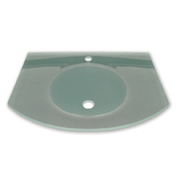 Whitehaus WHLOOM-C Arched 1/2" Matte Glass Counter Top With Integrated Round Basin view 2