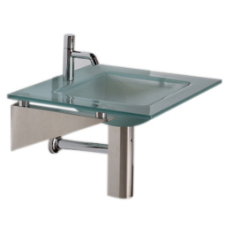 Whitehaus WHLOOM-I Square 1/2" Matte Glass Counter Top With Integrated Square Basin view 2