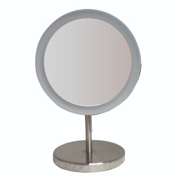 Whitehaus WHMR106 Round Freestanding Led 5X Magnified Mirror view 2