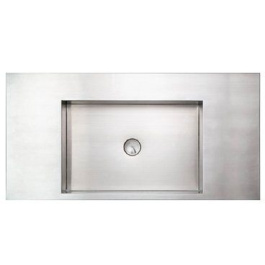 Whitehaus WHNCMB003 Stainless Steel Rectangular Above Mount Bathroom Basin view 2