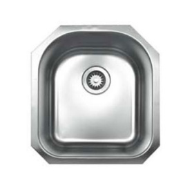 Whitehaus WHNU1618 Stainless Steel 16" D-Bowl Undermount Kitchen Sink view 2