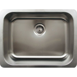 Whitehaus WHNU2519 Stainless Steel 25'' Single Bowl Undermount Kitchen Sink view 2