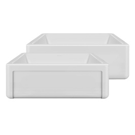 Whitehaus Collection WHRP3018-W 30" Single Bowl Fireclay Kitchen Sink with Grid view 2