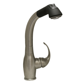 Whitehaus WHUS566-BNB Metrohaus Single Lever Kitchen Faucet with Black Pull-Out Spray view 2
