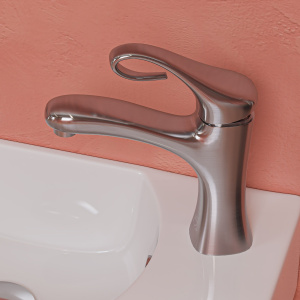 ALFI brand AB1295-BN Single Lever Curled Bathroom Faucet Brushed Nickel