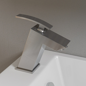 ALFI brand AB1628-BN Single Lever Slanted Bathroom Faucet Brushed Nickel