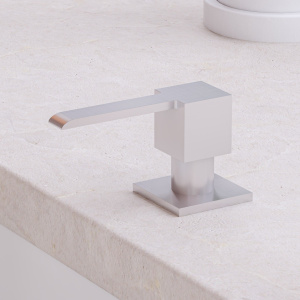 ALFI brand AB5007-BSS Ultra Modern Square Brushed Solid Stainless Steel Soap Dispenser