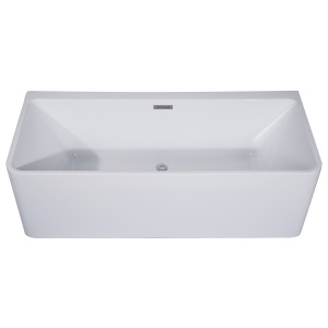 ALFI brand AB8858 59 Inch White Rectangular Acrylic Free Standing Soaking Bathtub