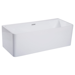 ALFI brand AB8859 67 Inch White Rectangular Acrylic Free Standing Soaking Bathtub