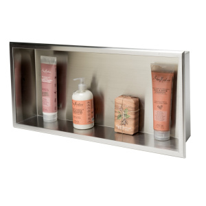 ALFI brand ABN2412-BSS Brushed Stainless Horizontal One Shelf Shower Niche