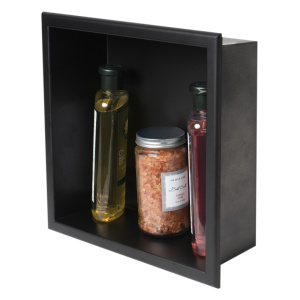 Alfi Brand ABNC1212-BLA 12" x 12" Black S. Steel Square Bath Shower Niche