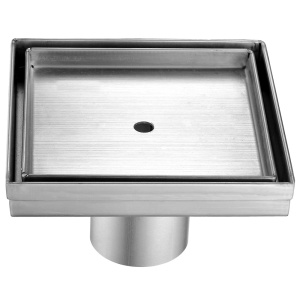 ALFI brand ABSD55A 5" x 5" Modern Square Stainless Steel Shower Drain w/o Cover