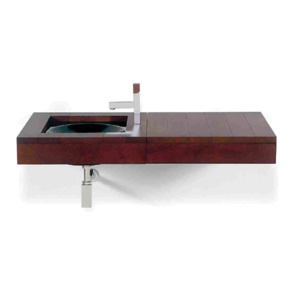 Whitehaus AMMT02 Antonio Miro Large Iroko Wood Wall Mount Counter Top Unit