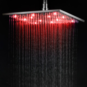 ALFI brand LED12S-BN Brushed Nickel 12" Square Multi Color LED Shower Head