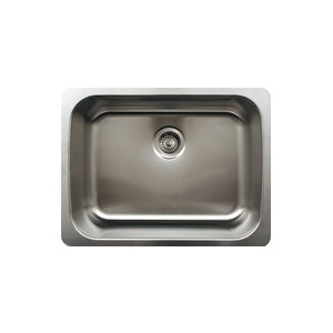 Whitehaus WHNU2519 Stainless Steel 25'' Single Bowl Undermount Kitchen Sink
