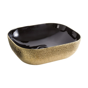 Whitehaus WH71333-F22 Rectangular Above Mount Basin With An Embossed Exterior And Smooth Interior