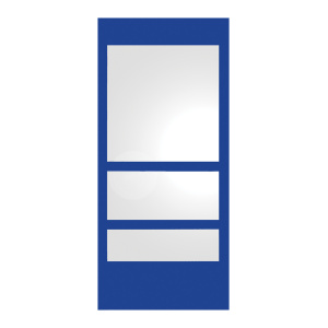 Whitehause WHE11-BLUE Rectangular Ecoloom Mirror With Laminated Colored Glass Border in Blue