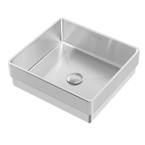 Whitehaus WHNPL1577-BSS Brushed Stainless Steel Semi-Recessed Kitchen Sink