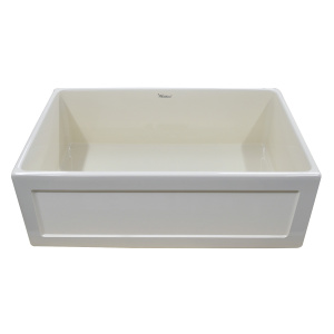 Whitehaus WHPLCON3319-BISCUIT Fireclay 33" Large Reversible Front Apron Sink