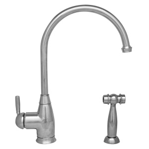Whitehaus WHQN-34682 Gooseneck Kitchen Faucet with Solid Brass Side Spray
