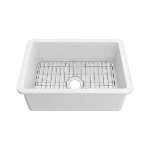 Whitehaus WHUF2819 Undermount Fireclay Kitchen Sinks with Stainless Steel Grid