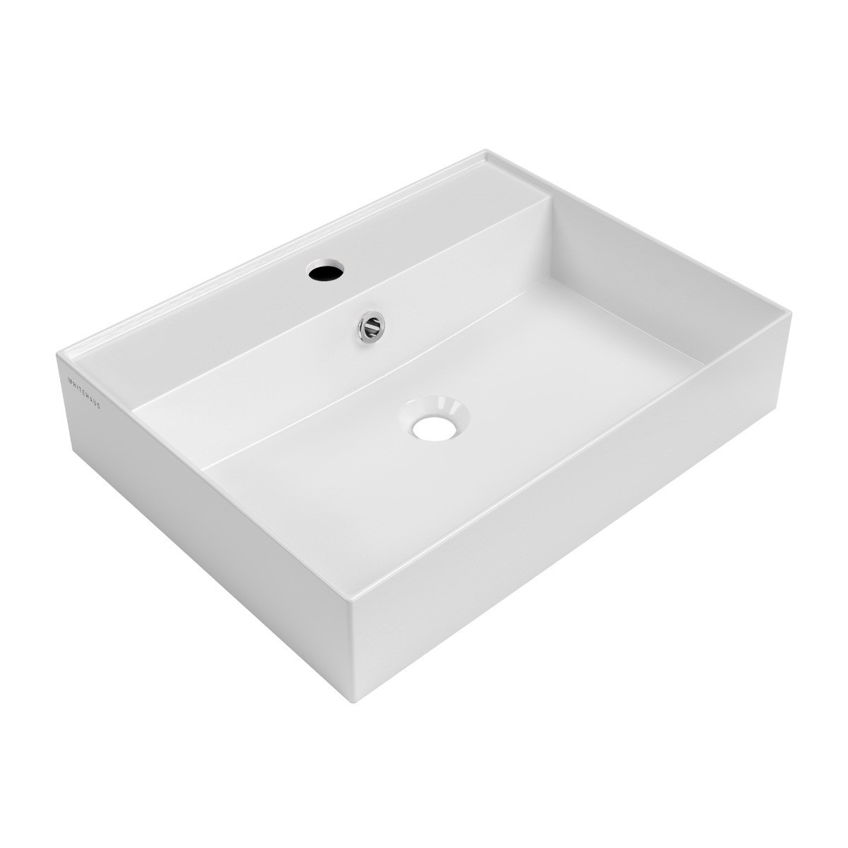 Whitehaus B-AG61-1H 24" Rectangular Basin w/ Single Faucet Drilling & Overflow view 4