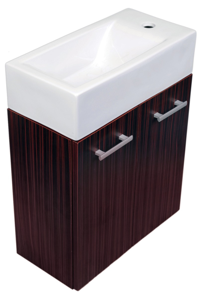 Whitehaus WH114RSCB-E Double Door Vanity in Espresso Complete with a White Basin view 4