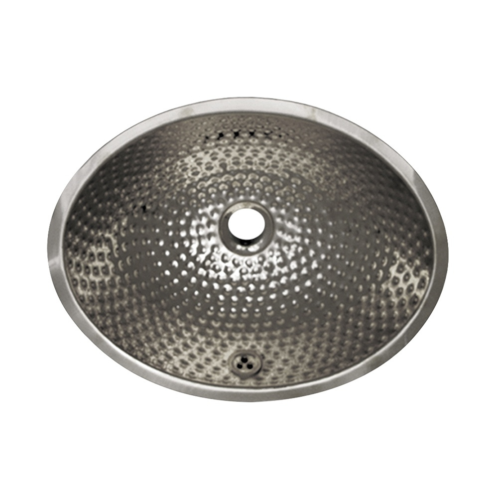 Whitehaus WH608ABM Oval Ball Pein Hammered Textured Undermount Basin view 4