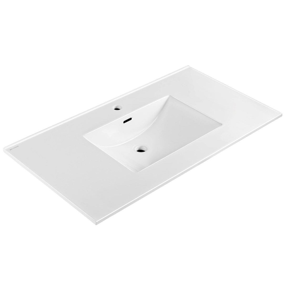 Whitehaus WHCS4322-1H 43" Countertop Vanity Sink w/ Rect Bowl Single Faucet & Overflow view 4