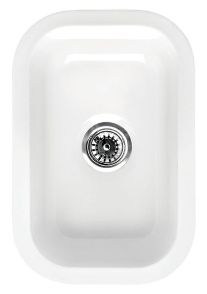 Whitehaus WHE1218 Small Rectangular Single Bowl Fireclay Sink view 4