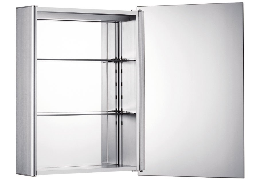 Whitehaus WHLED-1 Single Door Medicine Cabinet with 2 Faced Mirrored Doors view 4