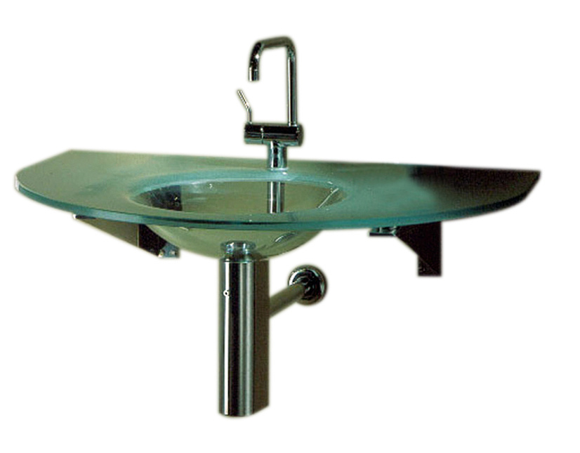 Whitehaus WHLOOM-B Arched 1/2" Matte Glass Counter Top With Integrated Round Basin view 4