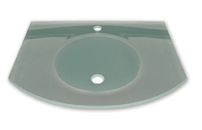Whitehaus WHLOOM-C Arched 1/2" Matte Glass Counter Top With Integrated Round Basin view 4