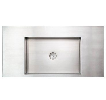 Whitehaus WHNCMB003 Stainless Steel Rectangular Above Mount Bathroom Basin view 4