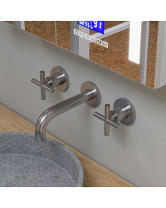 ALFI brand AB1035-BN Brushed Nickel 8 Inch Widespread Wall-Mounted Faucet