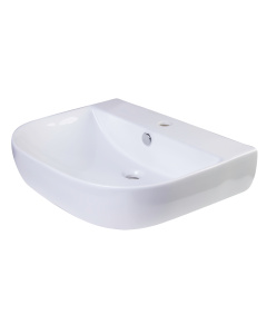 ALFI brand AB111 24" White D-Bowl Porcelain Wall Mounted Bath Sink