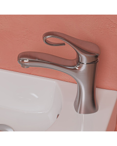 ALFI brand AB1295-BN Single Lever Curled Bathroom Faucet Brushed Nickel
