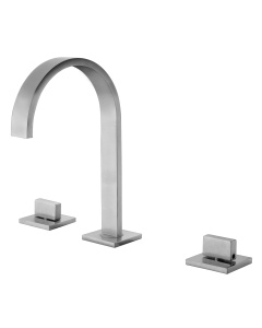 ALFI brand AB1336-BN Brushed Nickel Gooseneck Widespread Bathroom Faucet